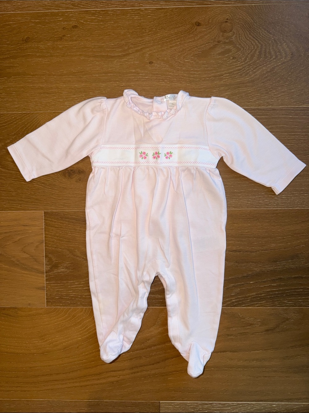 Kissy Kissy Classic Treasures Roses Pink Stripe Footie
